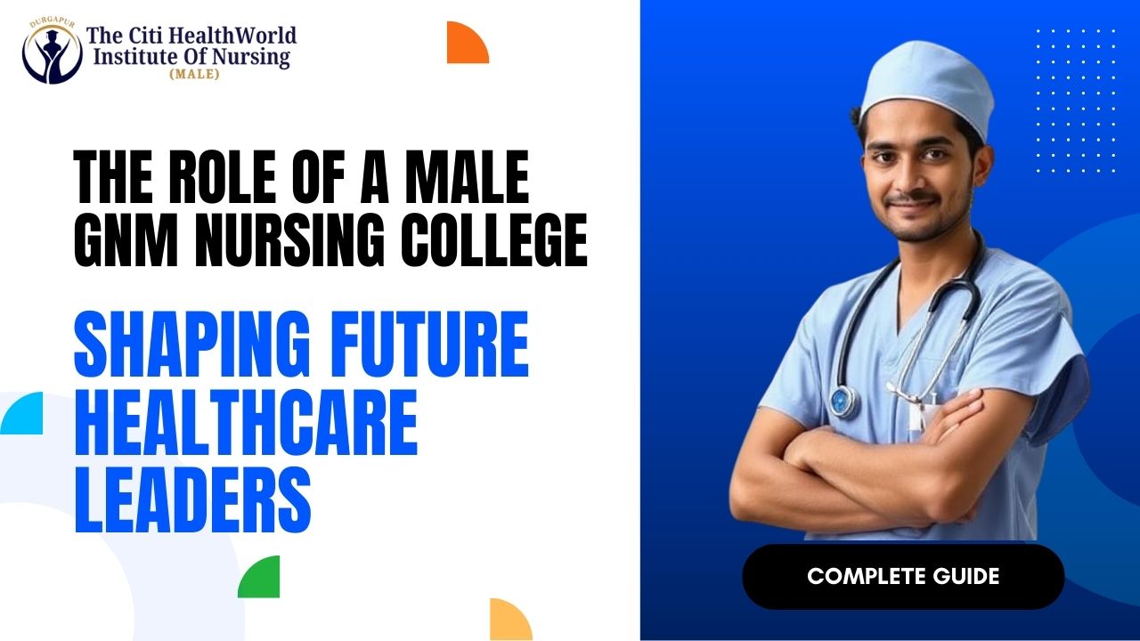 A male nurse in uniform at Citi Healthworld, a leading male GNM nursing college in West Bengal