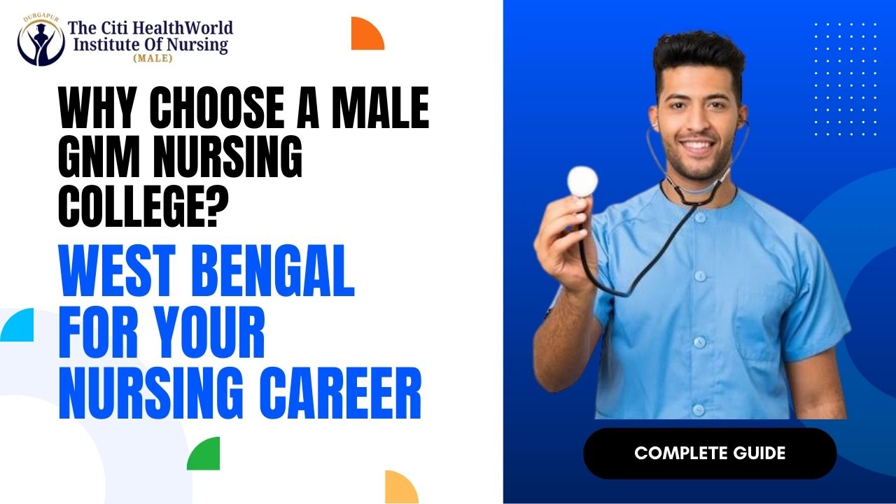 A male nurse in uniform at Citi Healthworld, a leading male GNM nursing college in West Bengal