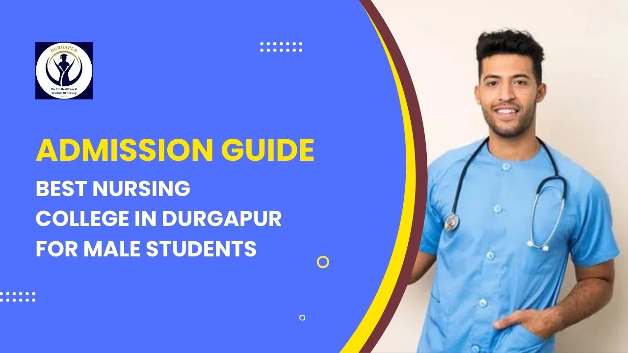 Male nursing student in uniform confidently posing, representing the best nursing college in Durgapur for male students.