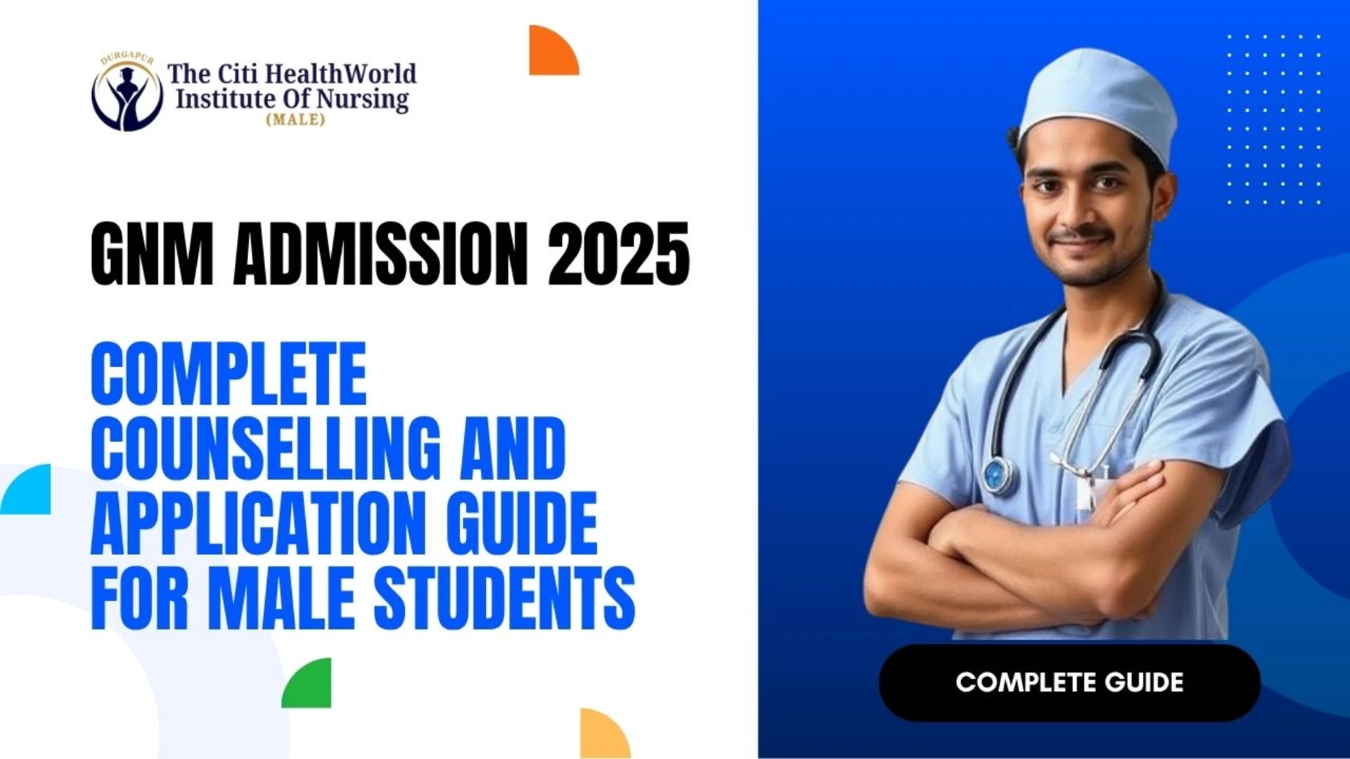 Male nursing students attending counselling session for GNM Admission 2025 in Durgapur