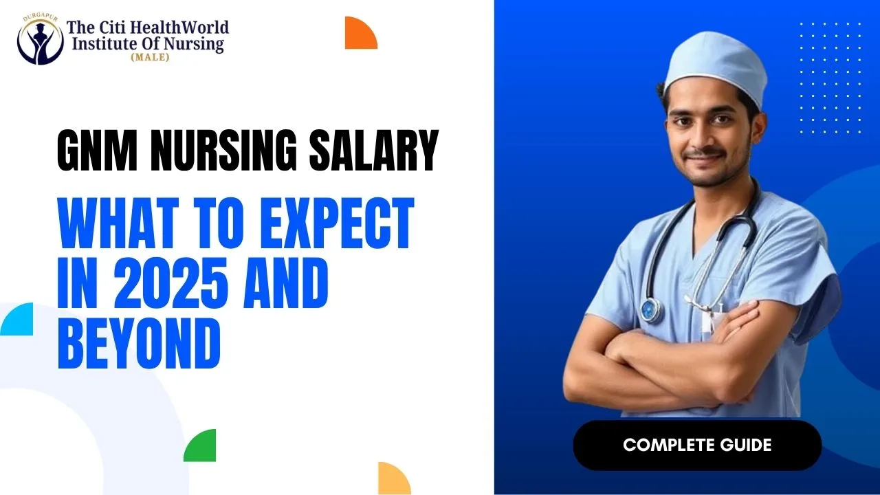 Male nurse in hospital uniform discussing GNM Nursing Salary and career opportunities