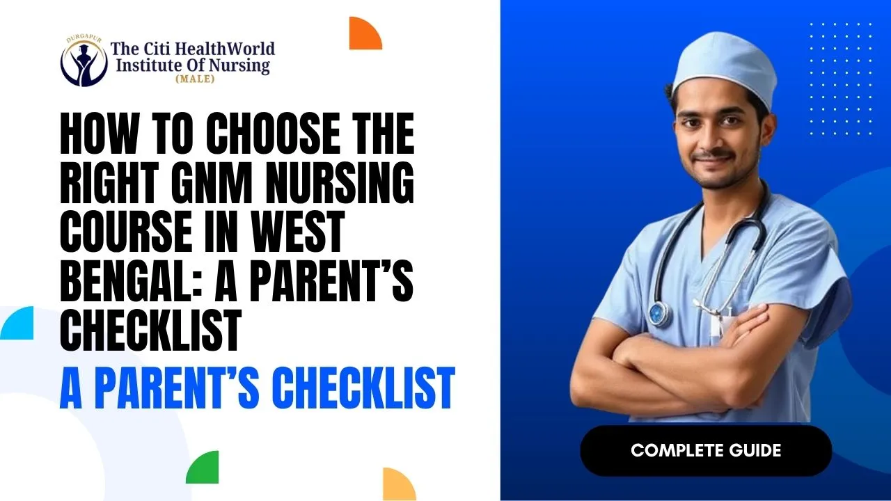 GNM nursing student standing in uniform at Citi Healthworld campus