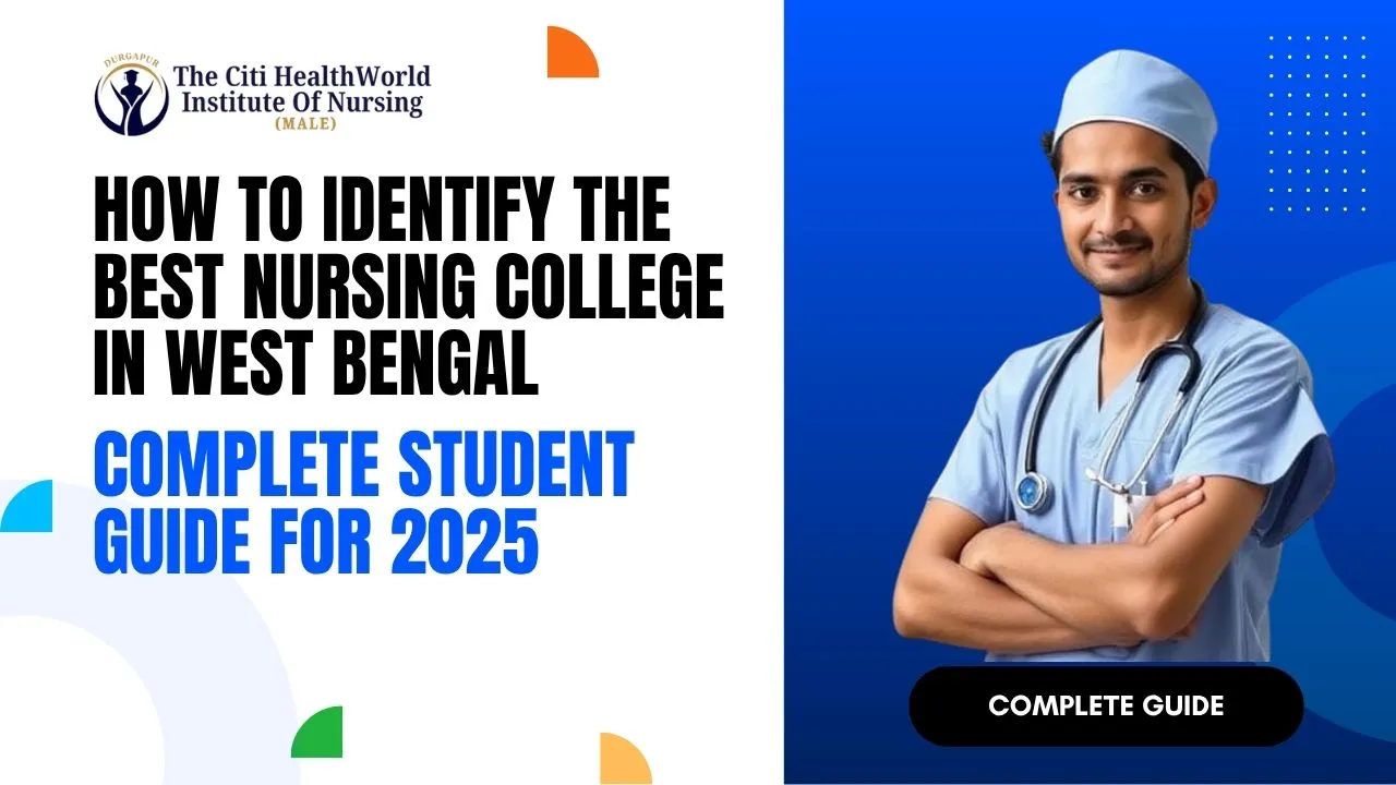 Student standing outside campus of the Best Nursing College in West Bengal