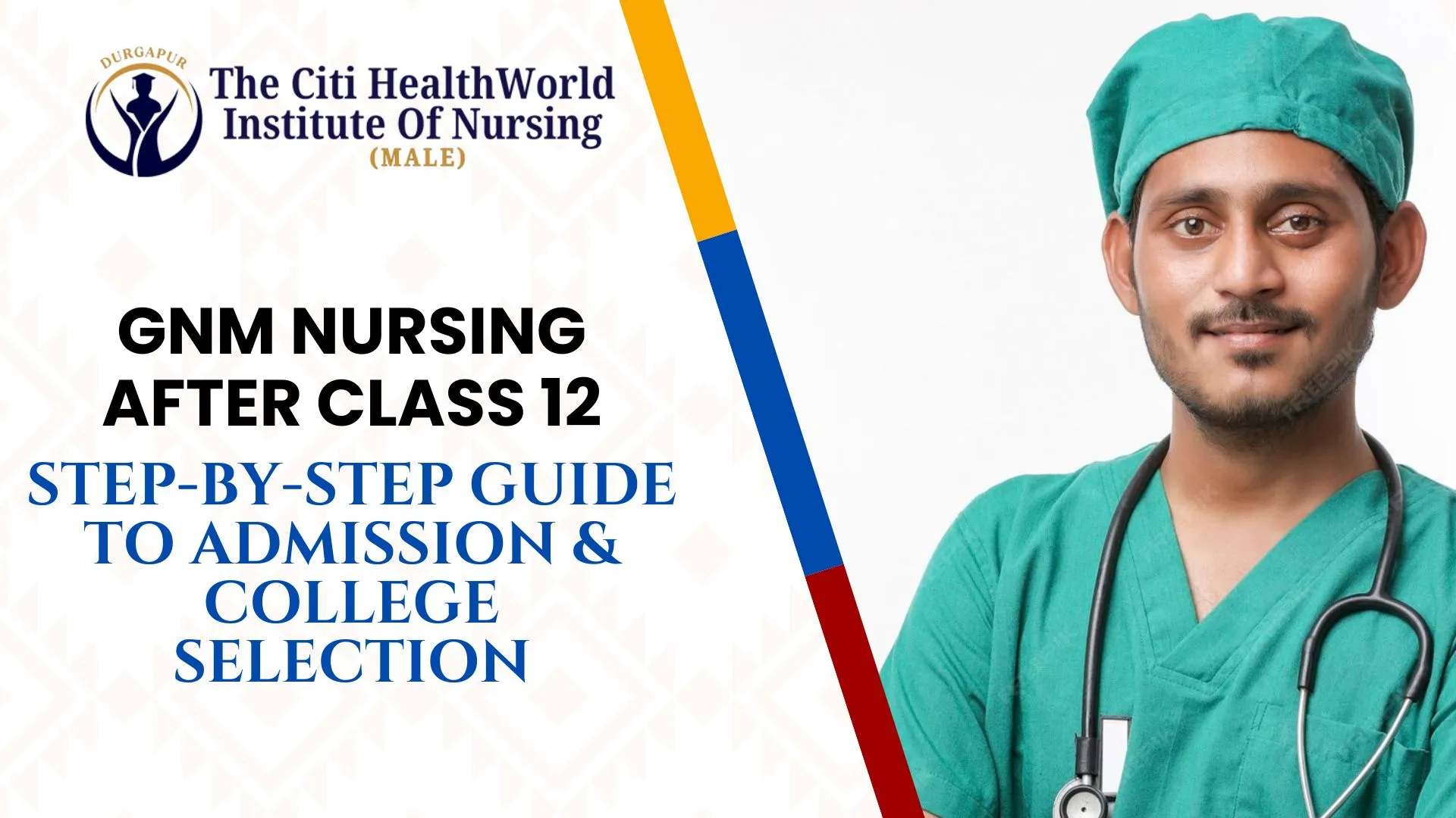 GNM Nursing student standing at nursing college campus